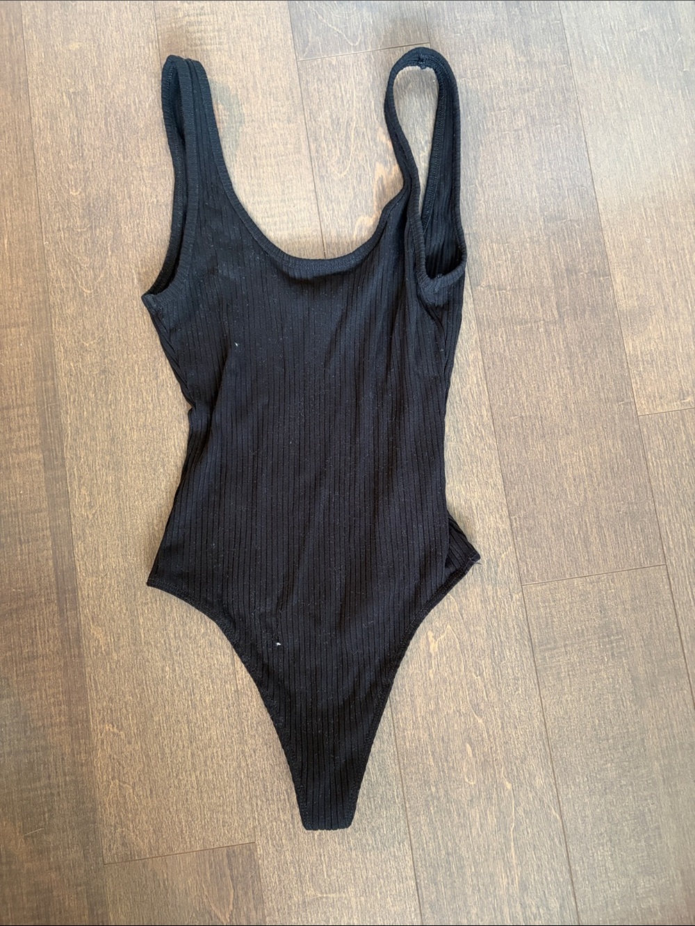 Wilfred Black Ribbed Scoop Neck Bodysuit